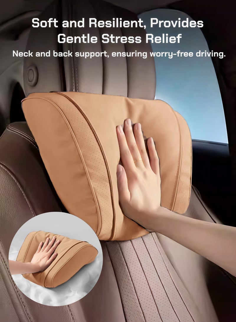 وسادة رقبة لمقعد السيارة، وسادة مسند رأس للسيارة، وسادة مسند رأس لتخفيف آلام الرقبة وتوتر العضلات، وسادة رأس داعمة للرقبة بتصميم مريح لتخفيف إرهاق القيادة، ملحقات داخلية للسيارات (برتقالي) - Image 4